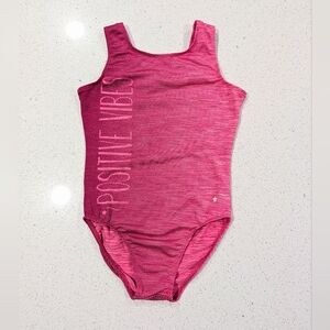 POSITIVE VIBES Destira Gymnastics Dance Leotard Large CL ULTRA SOFT Heather PINK